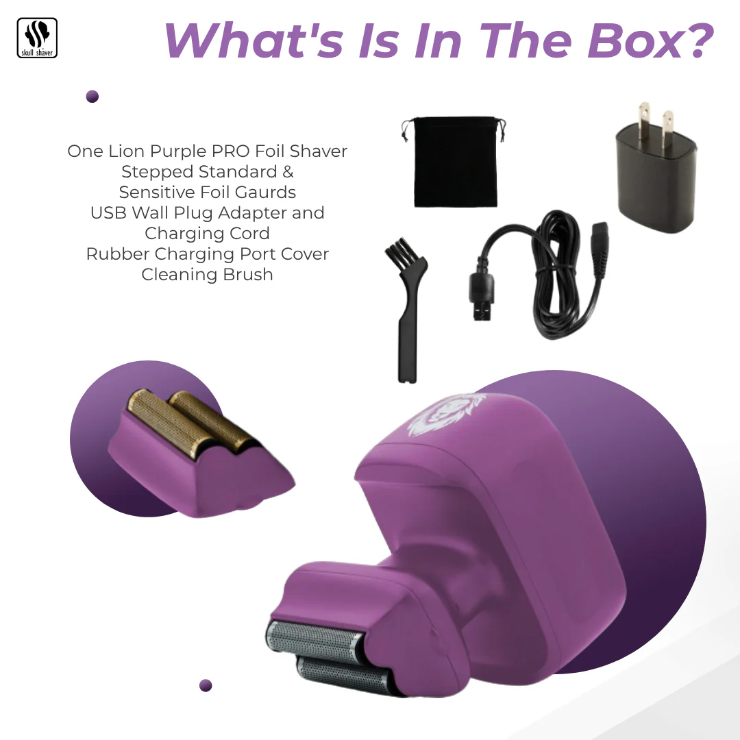 One Lion Purple PRO Foil shaver | Two foil options: Standard and Sensitive included - Image 3