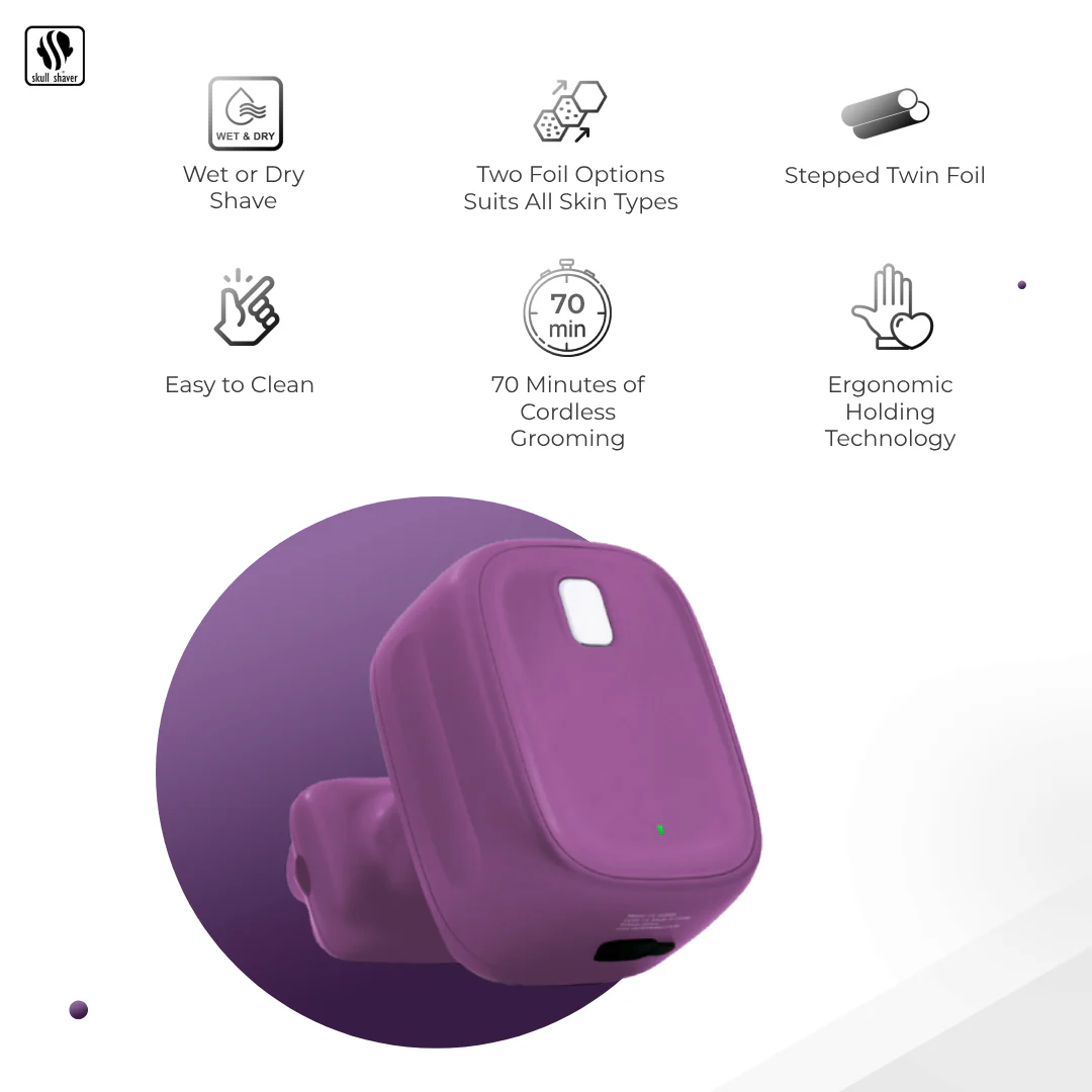 One Lion Purple PRO Foil shaver | Two foil options: Standard and Sensitive included - Image 4