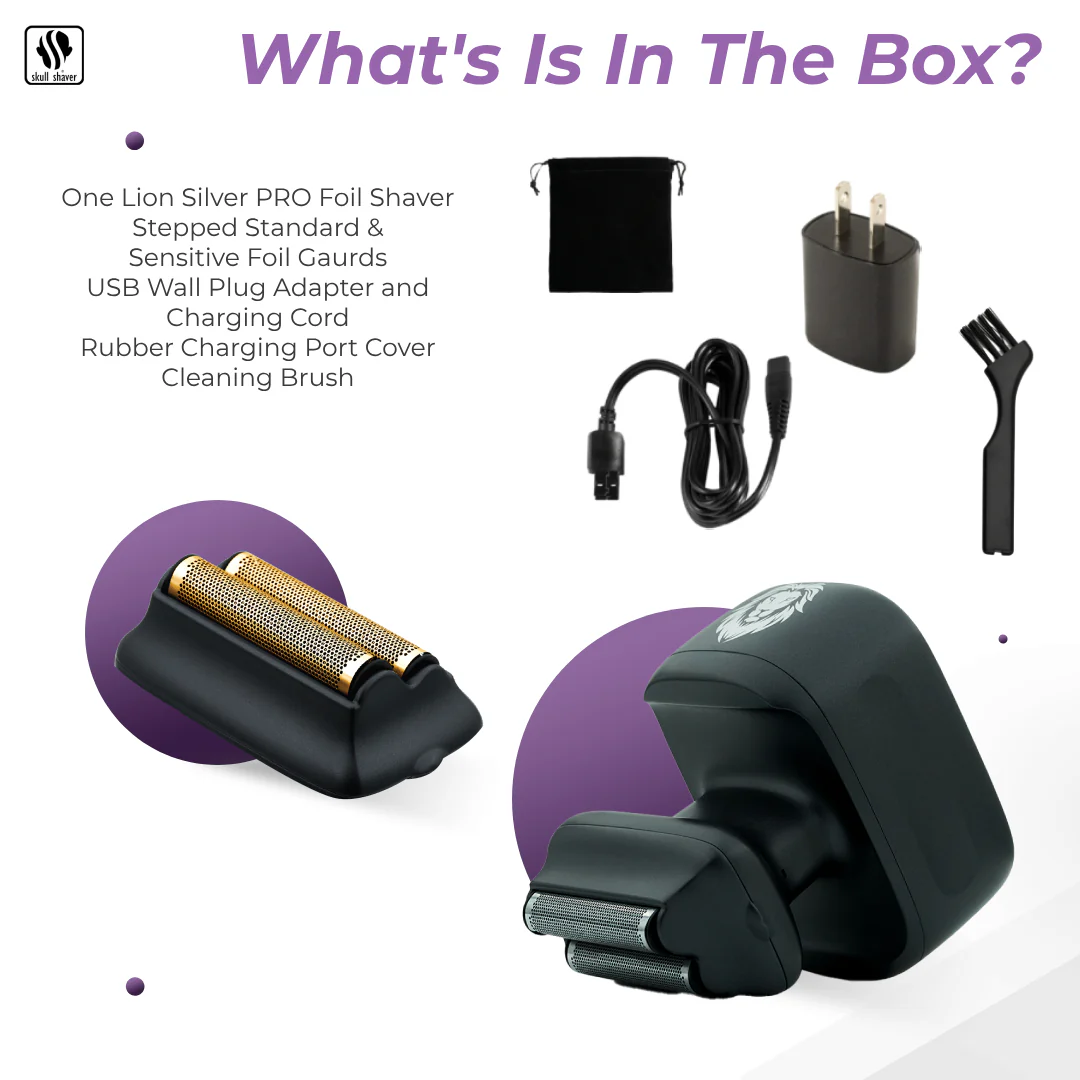 One Lion Silver PRO Foil shaver | Two foil options: Standard and Sensitive included - Image 3